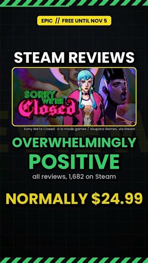 Sorry We're Closed Is Free on Epic Games Store (Until Nov 5)