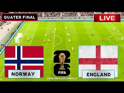 🔴Live Norway vs England Quarter Final | FIFA World Cup 2026 PES Gameplay | Football Match Simulation