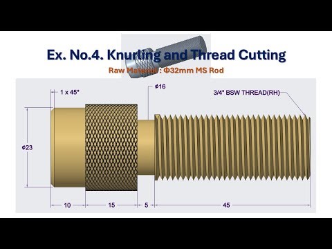 Knurling & Thread Cutting in Creo | Practical Lab Exercise 4 | 3D Modelling Tutorial