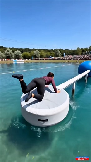 Insane Floating Ball Obstacle Challenge 🤯 #shorts #extremechallenge #obstaclecourse #waterobstacle