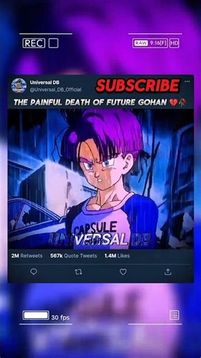 The Painful Death of Future Gohan 🥀💔💯|| #subscribe #viralshort .