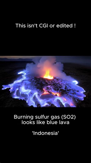 Blue Lava | (SO2) #science #wow #education #lava #ai #blue #volcano #eruption