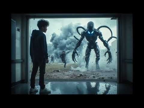 Kids use alien blasters to fight aliens in the school