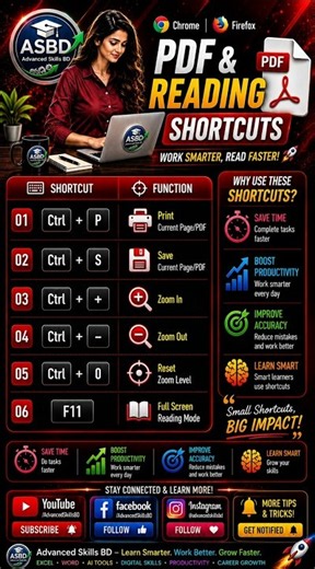PDF Reading & Browser Shortcuts Chrome & Firefox-Useful keyboard shortcut শিখুন#shortcuts #keyboard