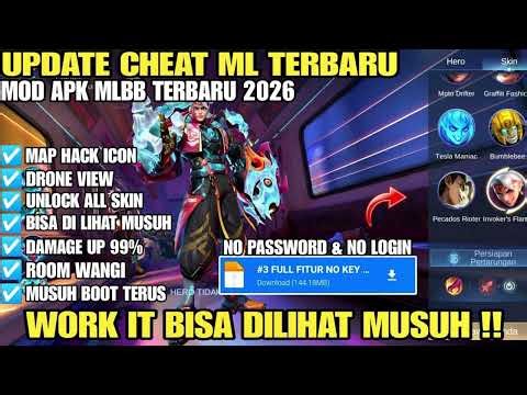 CHEAT ML AUTO AIM ｜｜ MOD MENU MOBILE LEGENDS 2026 ｜｜ AUTO AIM ALL HERO + MAP HACK + UNLOCK ALL SKIN