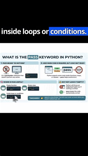 What is the pass keyword in Python?