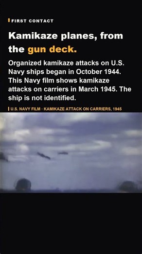 Kamikaze Planes Over the Fleet, on U.S. Navy Film (1945)
