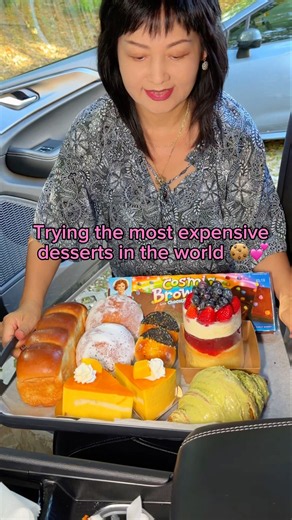 Trying the most expensive desserts in the world… #food #eating #mukbang #dessert #cake