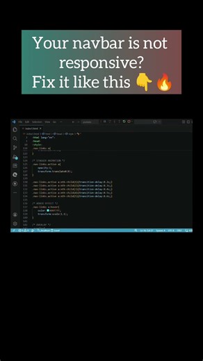 Responsive Navbar with Hamburger Menu 🔥 #coding #shorts #tech