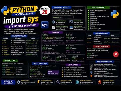 Python Sys Module | import sys Explained | Complete Guide | Lecture 28