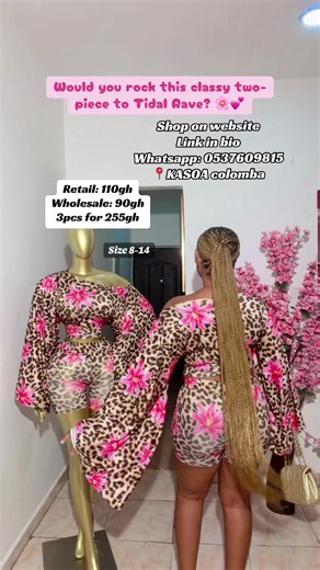 Classy Two-Piece Set for Tidal Rave | 110gh | Sizes 8-14
