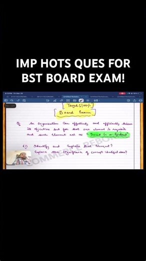 Business Studies Ch 1 Class 12 BST | Board Exam 2026 Important 🚀 #shorts