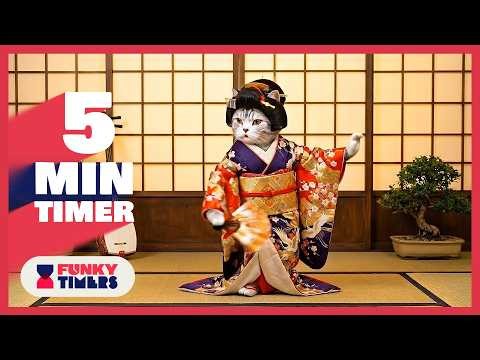 5 Minute Countdown Timer with Dancing Cats – Fun Animated Timer for Study, Work, Parties & Breaks