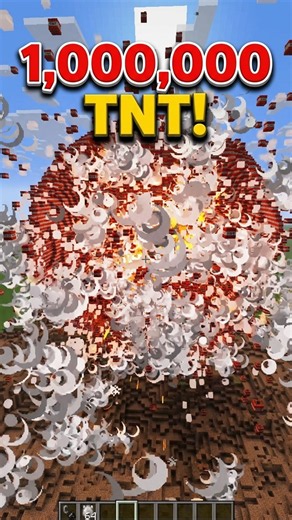 MinecraftWhat happens when you explode 1M TNT? 🤯 #minecraft #gaming #explosion