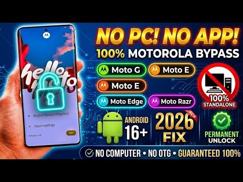 🚀 How to Bypass Motorola FRP 2026 | Android 14, 15, 16 | No PC