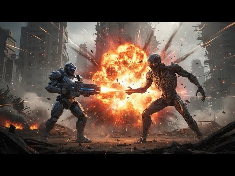 Futuristic Robot vs Alien Fight | AI Cinematic Battle Scene 🔥 @AiGenCrea 