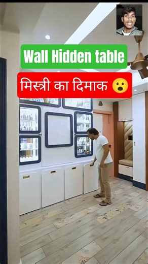 Wall Mounted Hidden Folding Table for Small Homes #shorts #furniture #spacesaving