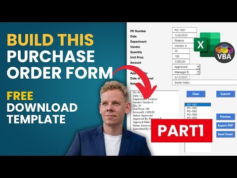 Build a Purchase Order Form in Excel with VBA – Layout, Styling & Auto PO Numbers