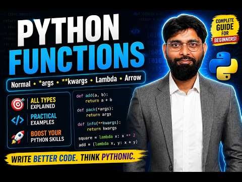 Learn Python Functions Fast | Normal, Lambda & Arrow Functions