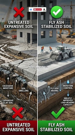 Fly Ash Soil Stabilization Explained 🏗️♻️ #shorts #engineeringstudents