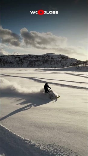 Snowmobile Riding Looks Too Easy on Deep Snow #wintervibes #speed #adventure