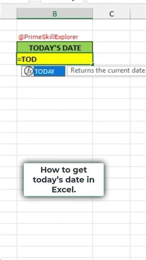 How to get today’s date in Excel using the TODAY function! #exceltips
