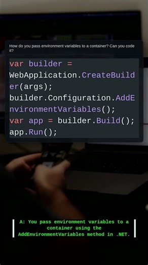 Pass Env Vars to Container | C# .NET Interview #Shorts #Csharp #Coding #Programming