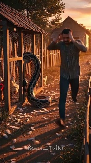 GIANT PYTHON ATTACKS CHICKEN COOP! OWNER SHOCKED AS HIS LIVESTOCK DISAPPEARS 😱🐍 #shorts #shortvideo
