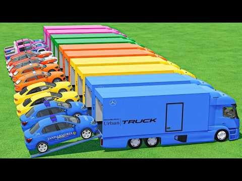 Transport Of Colors | Police Cars vs Ambulance vs Audi Cars In Fs22 | Farming Simulator 22