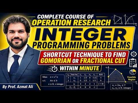 3.Gomory Fractional Cut Shortcut | Integer Programming Problems | Operations Research (GATE/UGC NET)
