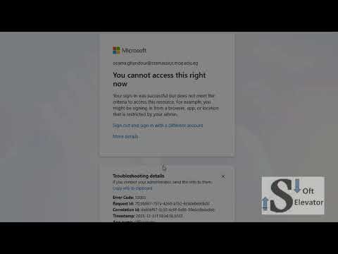 How To solve error : 53003 Your sign in was successful but does not meet the criteria to access