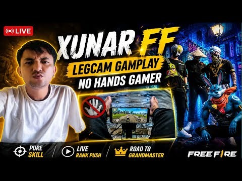 NO HANDS GAMER LIVE🔴FREEFIRE GAMPLAY 🦵#freefirelive#legplayer#xunarff