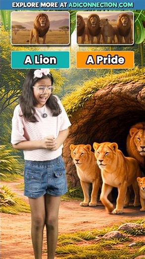 Animal Collective Nouns for Kids 😲 | Animal Groups in English | Adi Connection #shorts