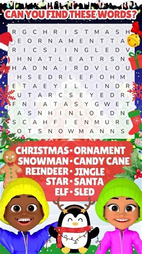 🧩 🔍 🎄 Christmas Word Search Game with Sight Words | OmoBerry Game Time 🎄 #phonicsfun