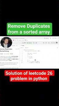 remove Duplicates from a sorted array, Leetcode 26 problem solution in Python
