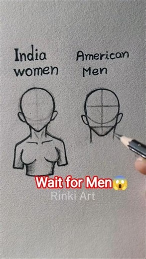 How to draw a human figure tutorial ✨ l women, men #drawing #art #howtodraw #tutorial #shorts