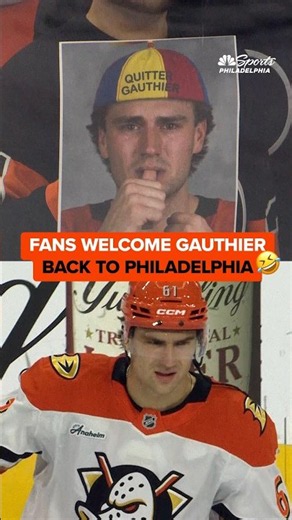 Flyers fans welcome Cutter Gauthier back to Philadelphia for Flyers vs. Ducks #nhl