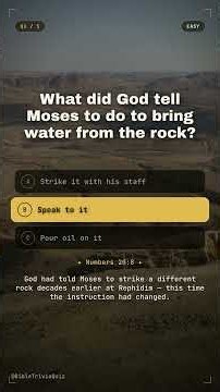 Daily Bible Trivia Quiz - Why couldn't Moses enter the promised land?