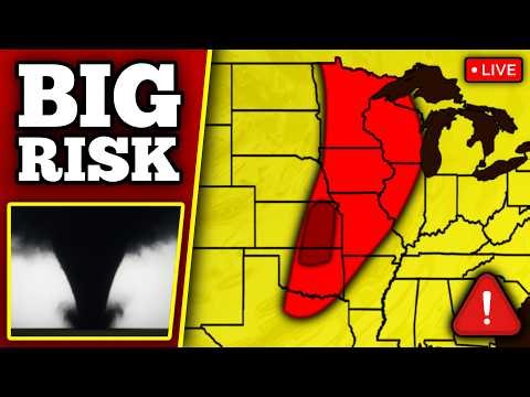🔴 BREAKING TORNADO THREAT COVERAGE - Large Tornadoes Possible With LIVE Storm Chasers...