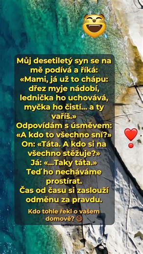 😂 Syn pochopil rodinné role #CeskýHumor #Rodina #VtipnéDěti #Pravda