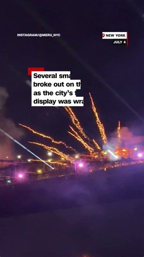 Fires ignite on Brooklyn Bridge during July Fourth fireworks