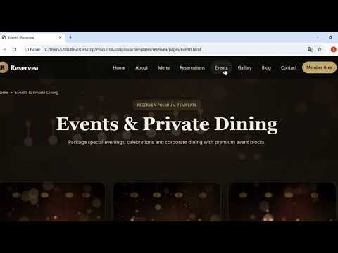 Luxury Restaurant Website Template (Bootstrap 5) | Fine Dining UI Demo (Reservea)