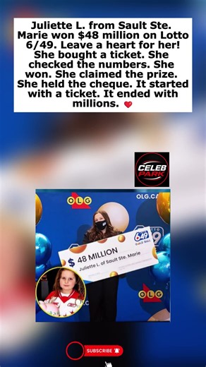 Juliette L. from Sault Ste. Marie Wins $48 Million on Lotto 6/49 ❤️💰
