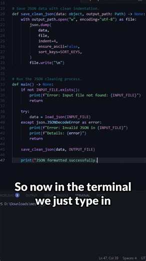 Clean JSON Files Instantly With This Python Script! #python #coding