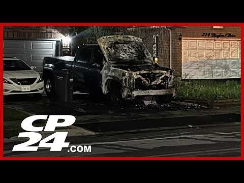 Police probe two overnight arsons in Peel Region after building, tow truck set on fire