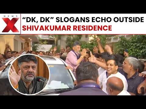 “DK, DK” Slogans Erupt At Shivakumar’s Residence Amid Karnataka CM Transition Drama