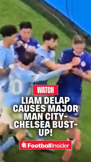 🚨 𝐁𝐔𝐒𝐓-𝐔𝐏! - Watch as Man City and Chelsea players go at it in massive on-pitch brawl after Liam Delap's challenge on Abdukodir Khusanov. | Football Insider