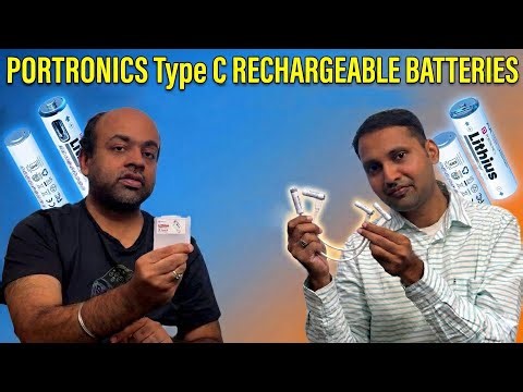 Portronics Lithius Type C Rechargeable Batteries AA and AAA