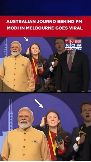 Australian Female Journalist Trends After Appearing Behind PM Modi In Melbourne #shorts
