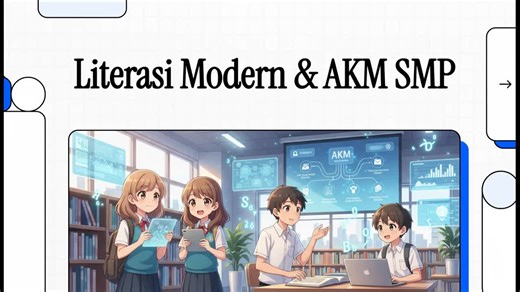 Budaya literasi berbasis **AKM (Asesmen Kompetensi Minimum)** bagi pelajar SMP dirancang untuk mengukur kompetensi mendasar yang diperlukan siswa agar mampu beradaptasi dengan dunia yang cepat berubah dan berpartisipasi aktif di masyarakat. Fokus utama budaya ini bukan sekadar kemampuan membaca, melainkan pengembangan **keterampilan bernalar** menggunakan konsep dan pengetahuan yang telah dipelajari untuk memecahkan masalah secara kritis. Berikut adalah poin-poin penting budaya literasi berbasis
